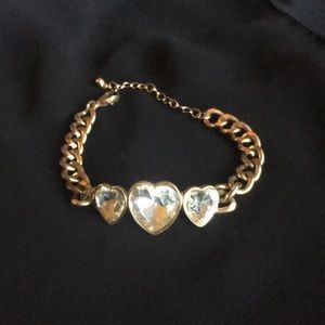 Gold & rhinestone chain bracelet